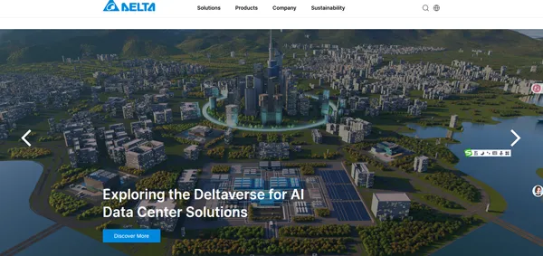3 Homepage screenshot of Delta Electronics.webp